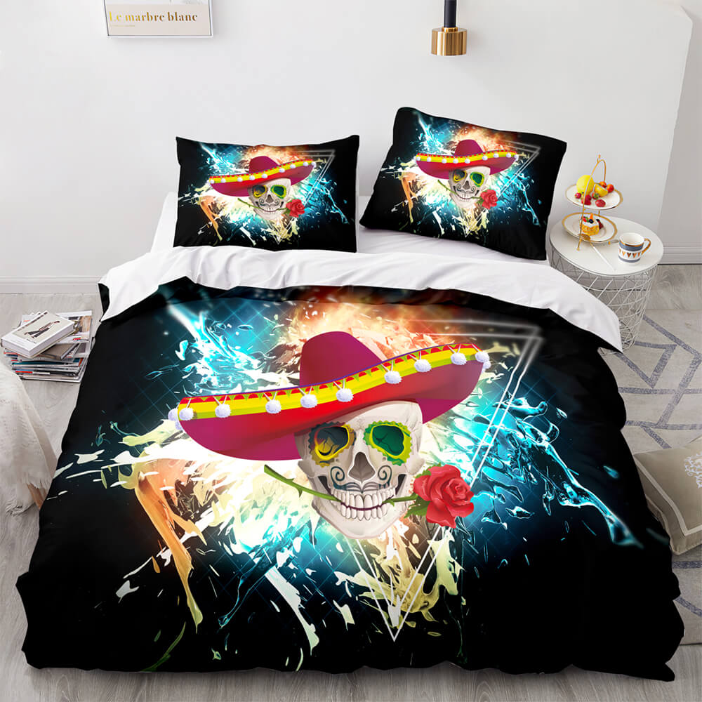 Halloween Horror Skeleton Skull Bedding Sets Quilt Covers Without Filler (Online Order Only)
