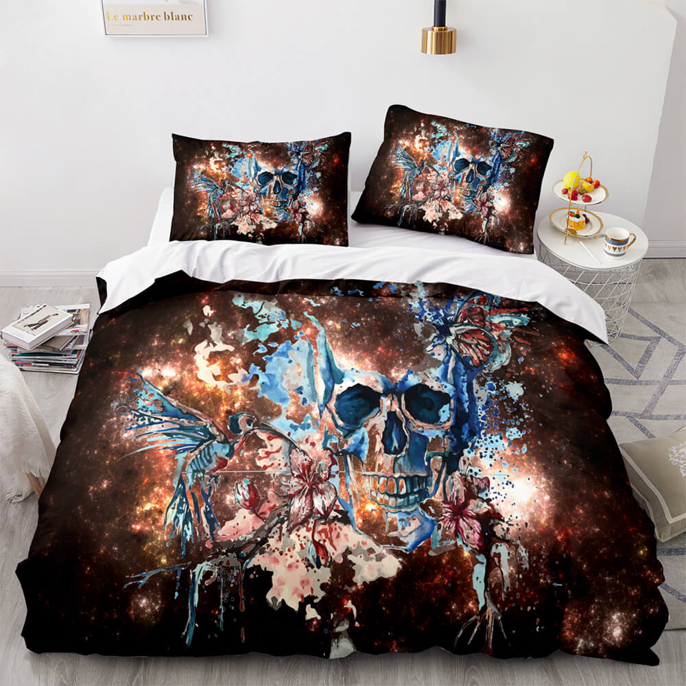 Halloween Horror Skeleton Skull Bedding Sets Quilt Covers Without Filler (Online Order Only)