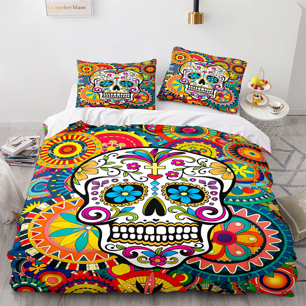 Halloween Horror Skeleton Skull Bedding Sets Quilt Covers Without Filler (Online Order Only)