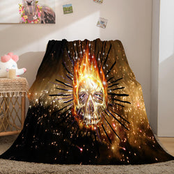 Halloween Horror Skull Flannel Fleece Blanket Skeleton Throw Blanket (Online Order Only)
