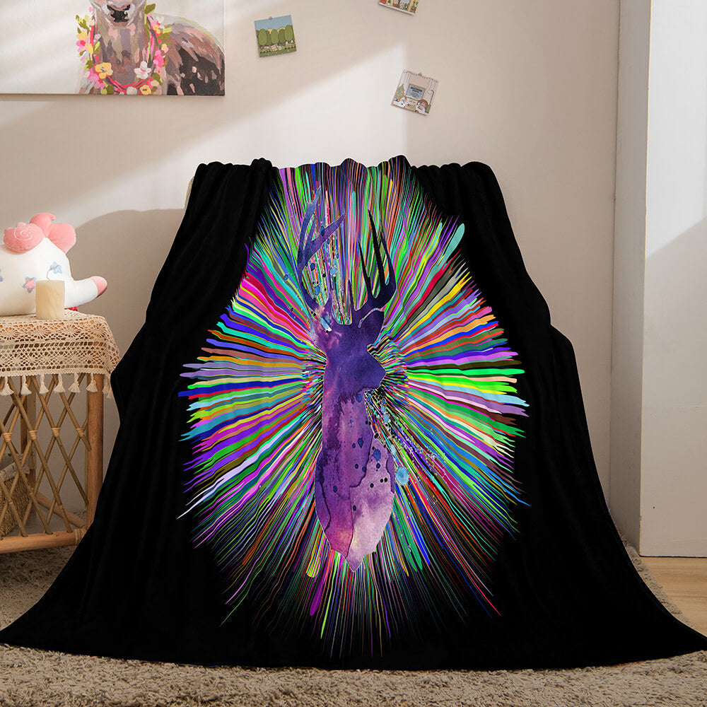 Halloween Horror Skull Flannel Fleece Blanket Skeleton Throw Blanket (Online Order Only)