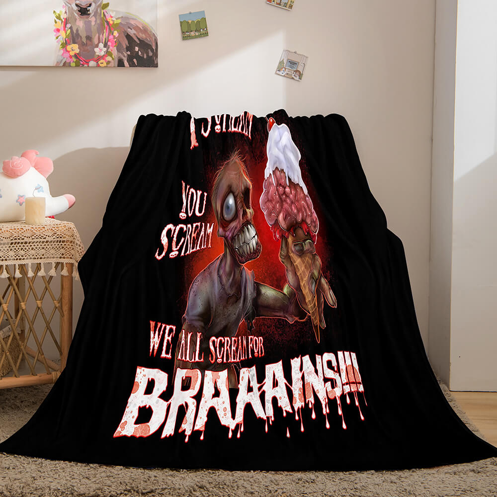 Halloween Horror Theme Flannel Fleece Throw Cosplay Blanket Sets (Online Order Only)