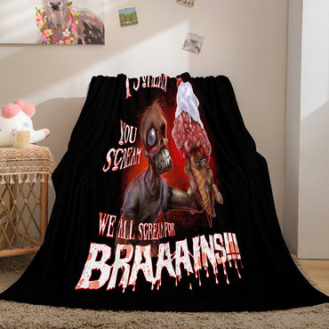 Halloween Horror Theme Flannel Fleece Throw Cosplay Blanket Sets (Online Order Only)