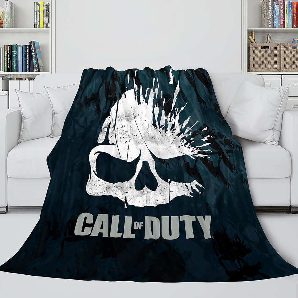 Halloween Skeleton Skull Flannel Blanket Throw Blanket (Online Order Only)