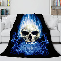 Halloween Skeleton Skull Flannel Blanket Throw Blanket (Online Order Only)