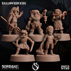 3D Printed Sordane Publishing Halloween Kids 28 32mm D&D (Online Only)