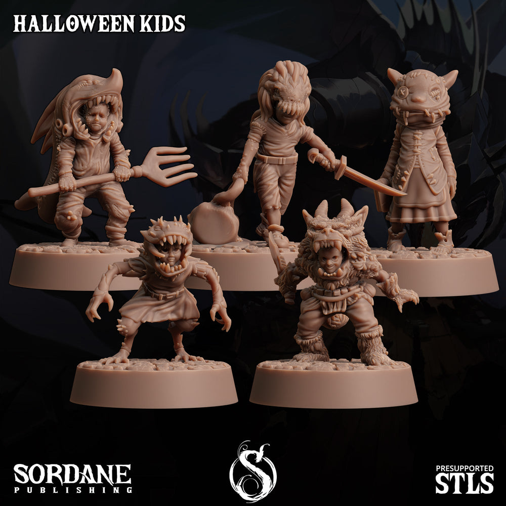 3D Printed Sordane Publishing Halloween Kids 28 32mm D&D (Online Only)