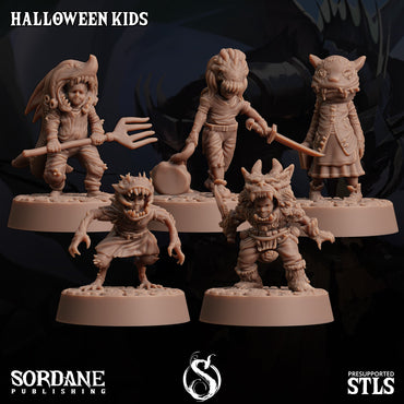 3D Printed Sordane Publishing Halloween Kids 28 32mm D&D (Online Only)