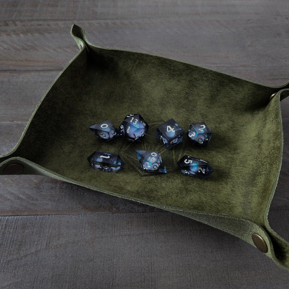 Hand Made Italian Green Pueblo Leather DND Dice Tray (ONLINE ORDER ONLY)