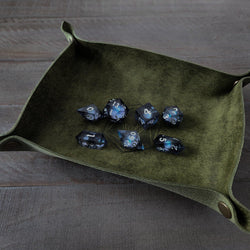 Hand Made Italian Green Pueblo Leather DND Dice Tray (ONLINE ORDER ONLY)