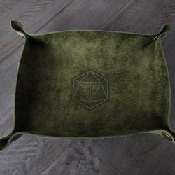 Hand Made Italian Green Pueblo Leather DND Dice Tray (ONLINE ORDER ONLY)