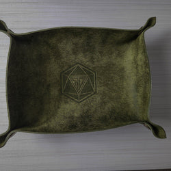 Hand Made Italian Green Pueblo Leather DND Dice Tray (ONLINE ORDER ONLY)