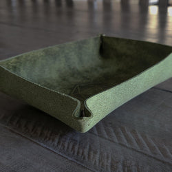 Hand Made Italian Green Pueblo Leather DND Dice Tray (ONLINE ORDER ONLY)