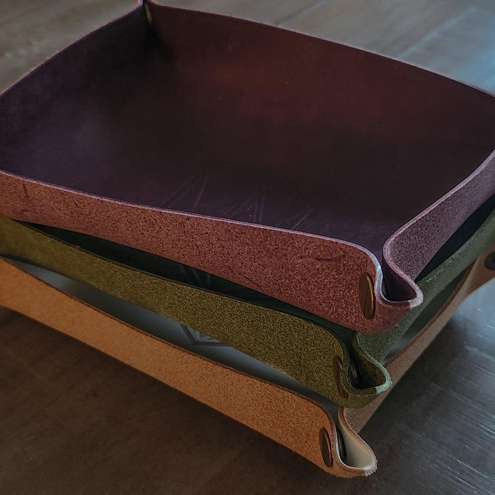 Hand Made Italian Green Pueblo Leather DND Dice Tray (ONLINE ORDER ONLY)