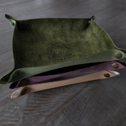 Hand Made Italian Green Pueblo Leather DND Dice Tray (ONLINE ORDER ONLY)