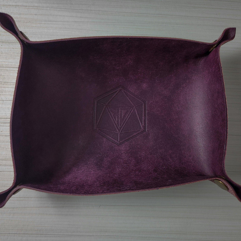 Hand Made Italian Purple Pueblo Leather DND Dice Tray (ONLINE ORDER ONLY)