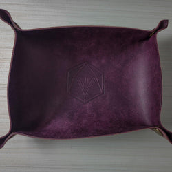Hand Made Italian Purple Pueblo Leather DND Dice Tray (ONLINE ORDER ONLY)