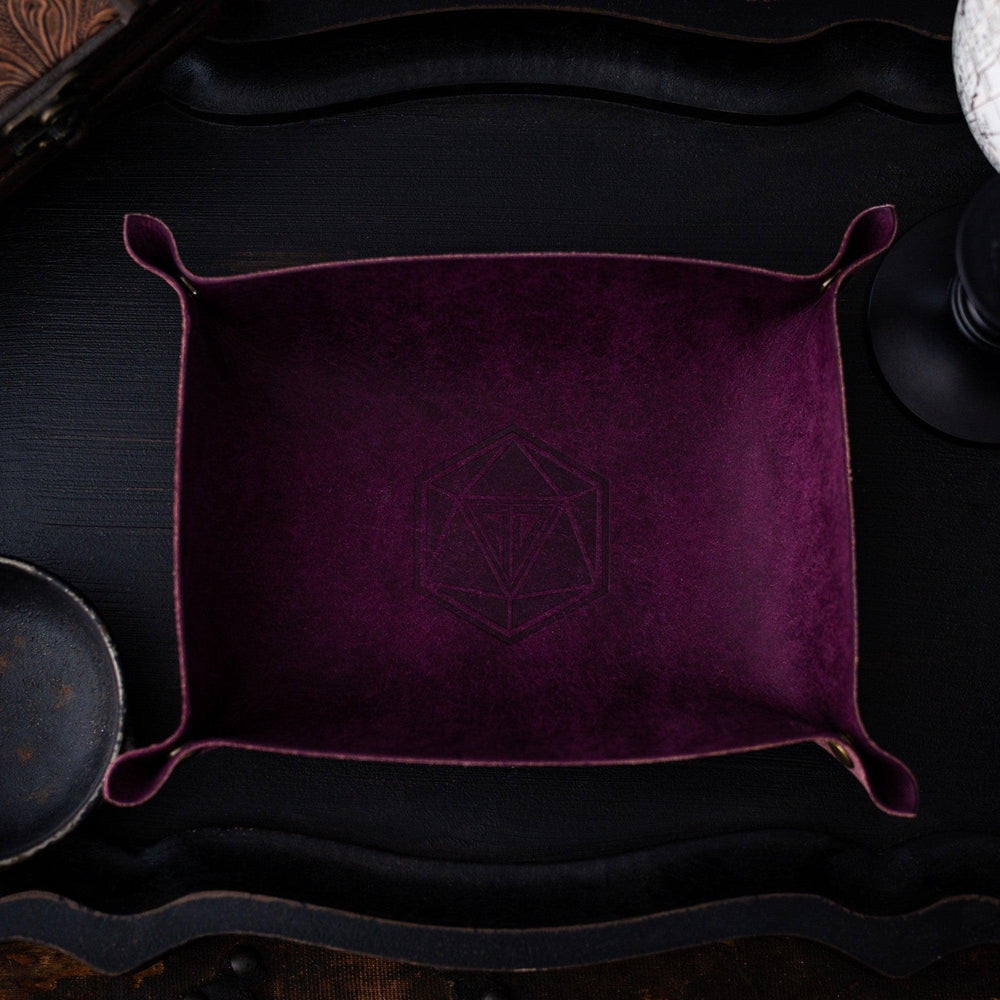 Hand Made Italian Purple Pueblo Leather DND Dice Tray (ONLINE ORDER ONLY)