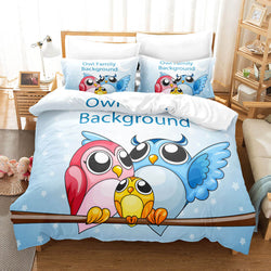 Hand-Painted Cartoon Owl Bedding Set Quilt Covers Without Filler (Online Order Only)