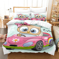 Hand-Painted Cartoon Owl Bedding Set Quilt Covers Without Filler (Online Order Only)