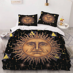 Hand Drawn Sun Face Bedding Sets Quilt Cover Without Filler (Online Order Only)