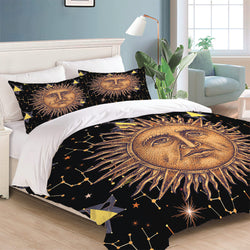 Hand Drawn Sun Face Bedding Sets Quilt Cover Without Filler (Online Order Only)