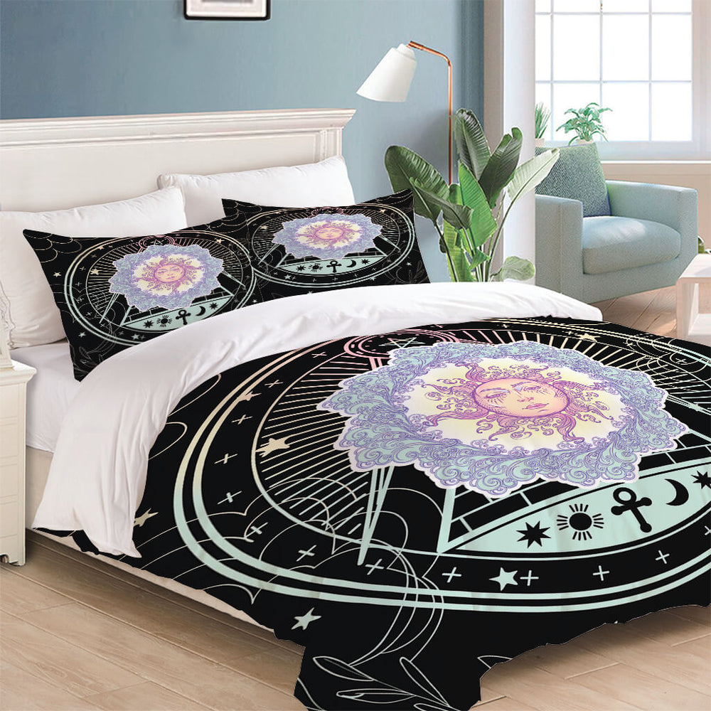 Hand Drawn Sun Face Bedding Sets Quilt Cover Without Filler (Online Order Only)