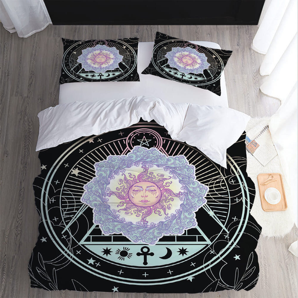 Hand Drawn Sun Face Bedding Sets Quilt Cover Without Filler (Online Order Only)