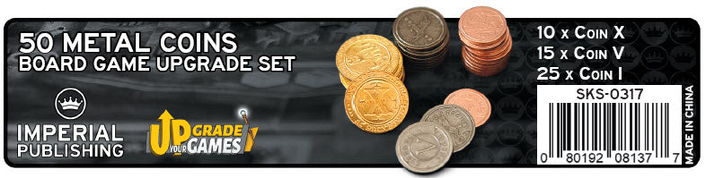 50 Metal Coin Board Game Upgrade Set (Medieval Coins) (ONLINE ORDER ONLY)