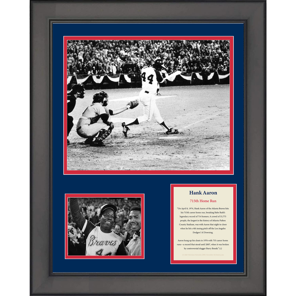 Framed Hank Aaron 715th Home Run Atlanta Braves Baseball 11"x14" Three Photo Collage (ONLINE ORDER ONLY)