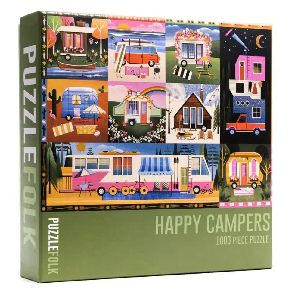 Happy Campers 1000 Piece Jigsaw Puzzle PuzzleFolk (ONLINE ORDER ONLY)