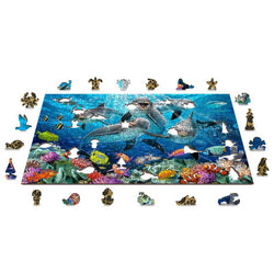 Happy Dolphins 505 Piece Wood Jigsaw Puzzle Wooden City (ONLINE ORDER ONLY)