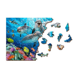 Happy Dolphins 505 Piece Wood Jigsaw Puzzle Wooden City (ONLINE ORDER ONLY)