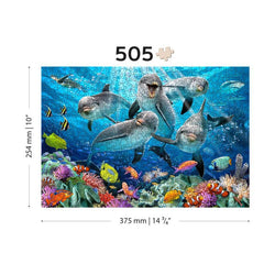 Happy Dolphins 505 Piece Wood Jigsaw Puzzle Wooden City (ONLINE ORDER ONLY)