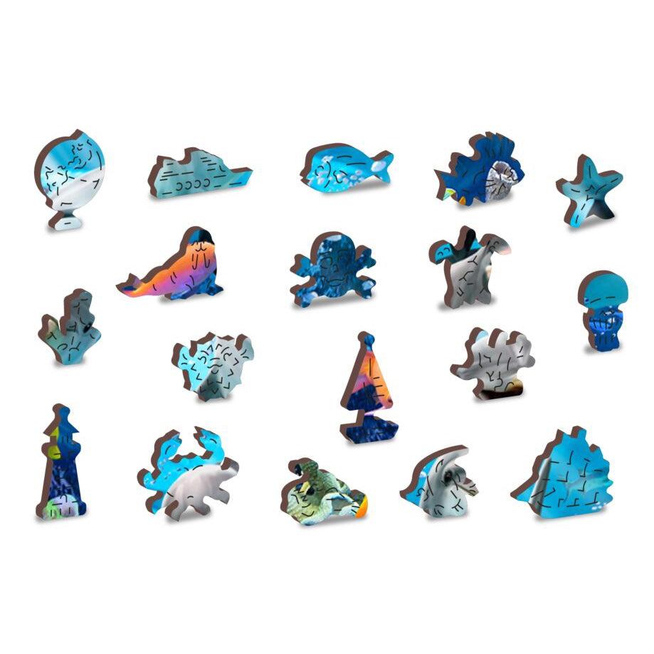 Happy Dolphins 505 Piece Wood Jigsaw Puzzle Wooden City (ONLINE ORDER ONLY)