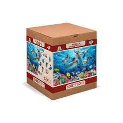 Happy Dolphins 505 Piece Wood Jigsaw Puzzle Wooden City (ONLINE ORDER ONLY)