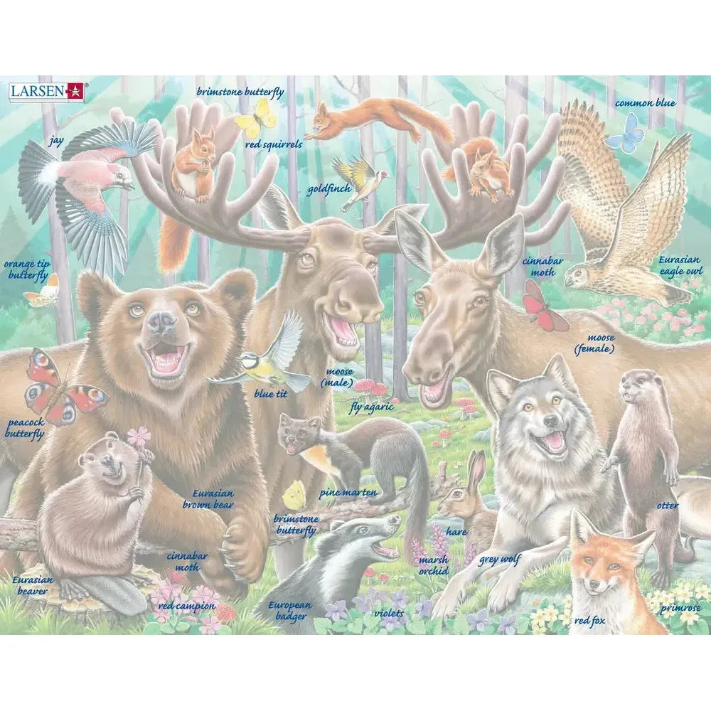 Happy Forest Selfie 42 Piece Tray Jigsaw Puzzle Larsen