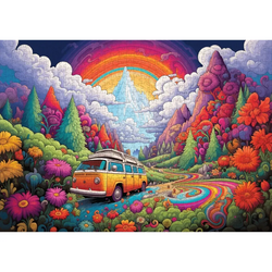 Happy Highway 1000 Piece Jigsaw Puzzle Trippy