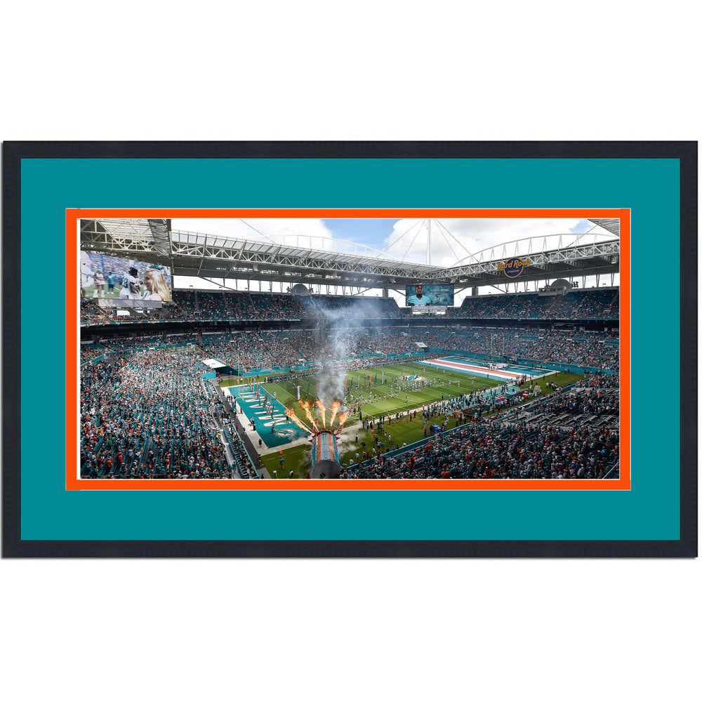 Framed Hard Rock Stadium Miami Dolphins 16x24 Football Photo Professionally Matted (ONLINE ORDER ONLY)