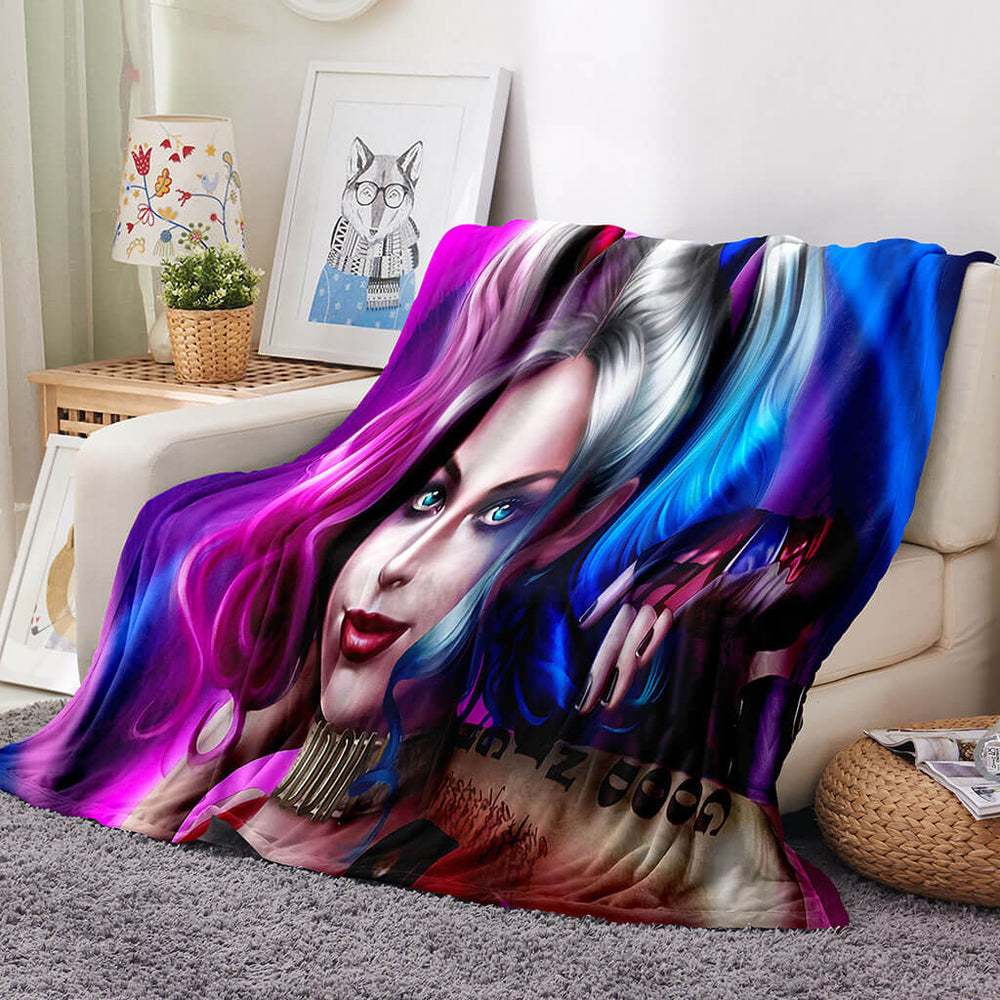 Harley Quinn Blanket Flannel Throw Room Decoration (Online Order Only)