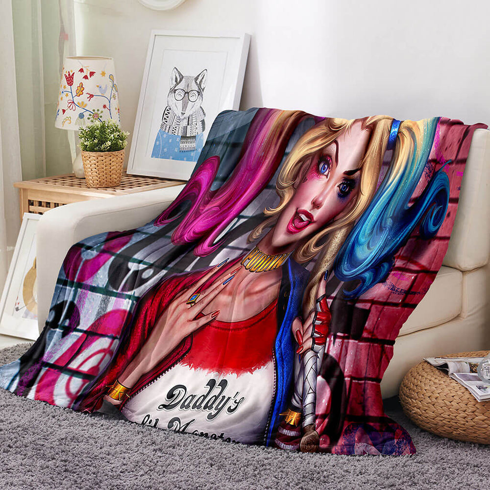Harley Quinn Blanket Flannel Throw Room Decoration (Online Order Only)