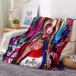 Harley Quinn Blanket Flannel Throw Room Decoration (Online Order Only)