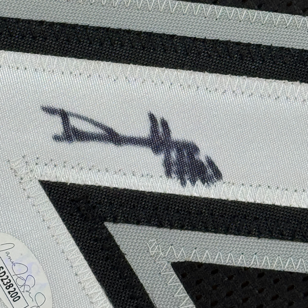 Framed Autographed/Signed Dylan Harper 35x39 San Antonio Black Basketball Jersey JSA COA (ONLINE ORDER ONLY)