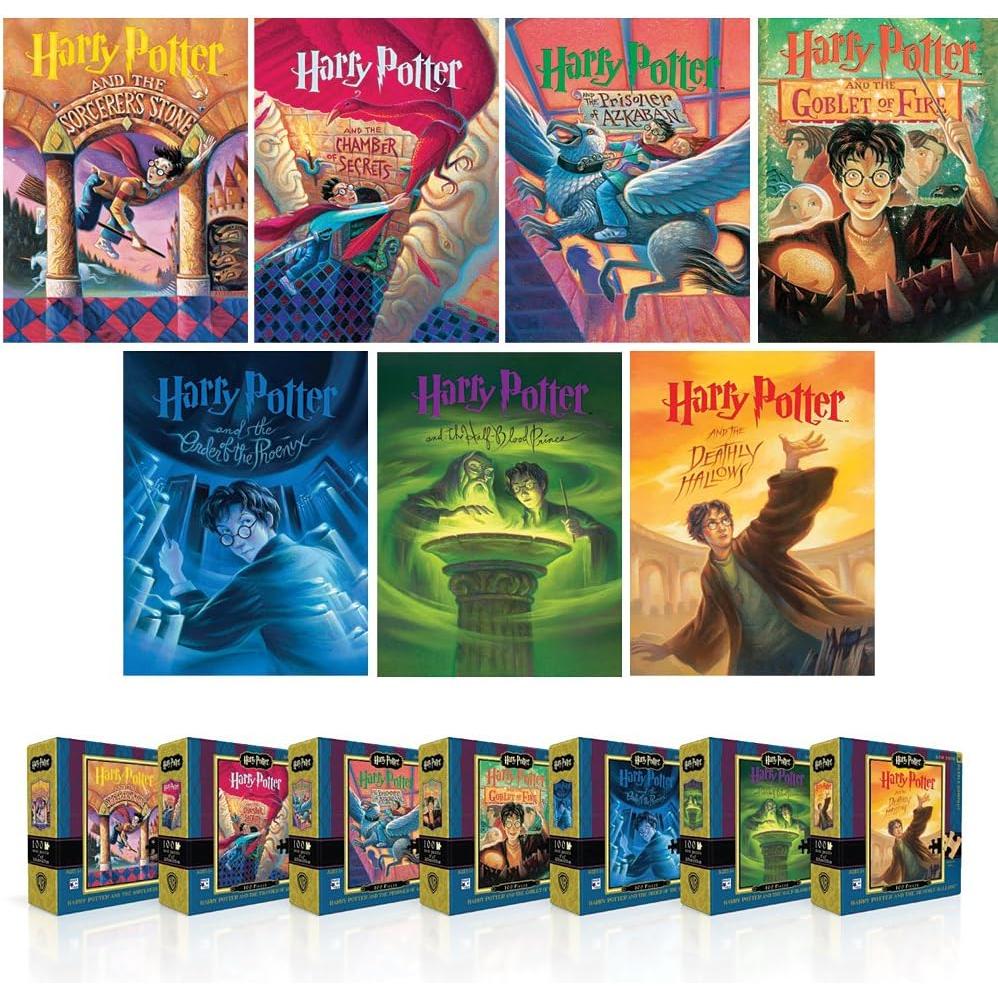 Harry Potter Collector's Set of 7 Book Cover 100 Piece Mini Jigsaw Puzzles NYPC (ONLINE ORDER ONLY)