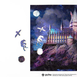 Harry Potter Hogwarts Castle at Night Wooden 338 Piece Jigsaw Puzzle Woods Story