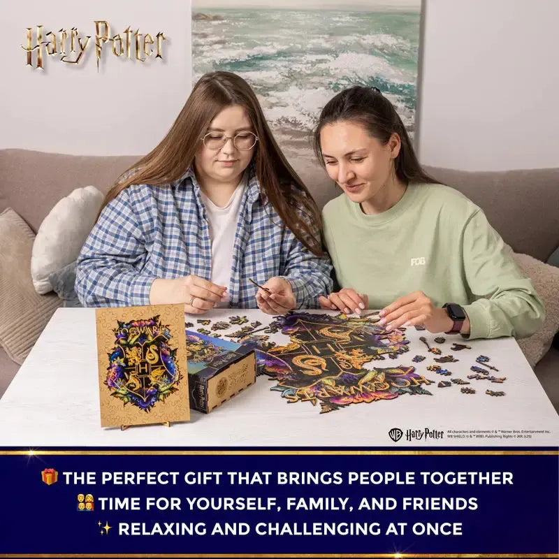 Harry Potter Hogwarts Crest Wooden Jigsaw Puzzle Woods Story