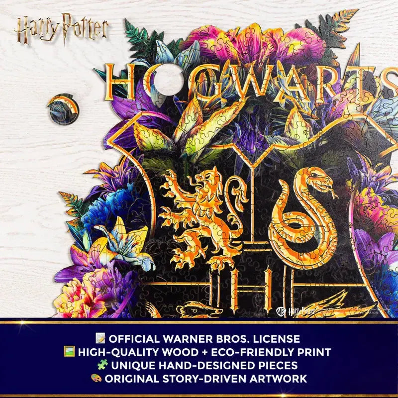 Harry Potter Hogwarts Crest Wooden Jigsaw Puzzle Woods Story