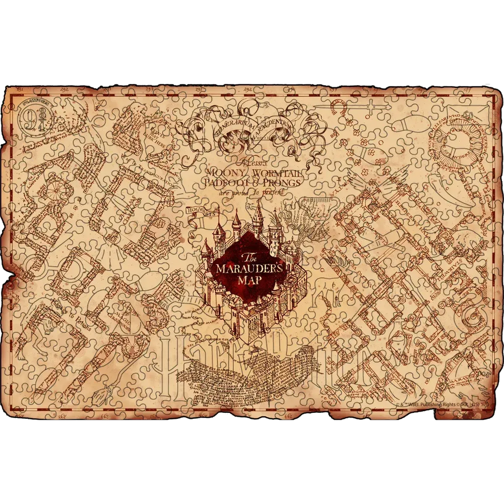 Harry Potter Marauder's Map Wooden Jigsaw Puzzle Woods Story