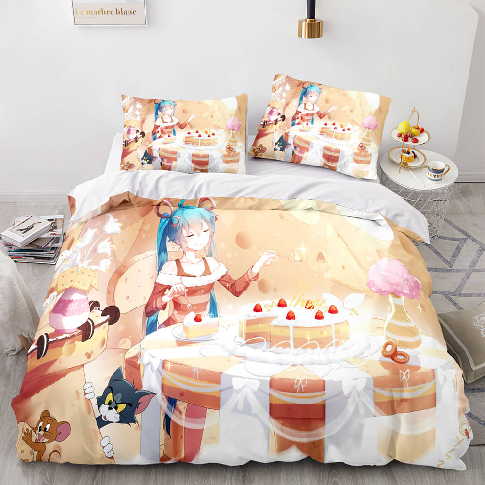 Hatsune Miku Pattern Bedding Set Quilt Cover Room Decoration (Online Order Only)
