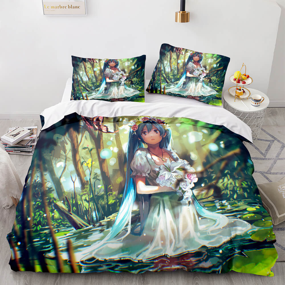 Hatsune Miku Cosplay Bedding Set Kids Quilt Cover (Online Order Only)
